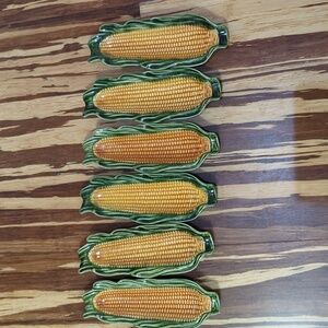 Hand crafted corn on the cob plates set of 6